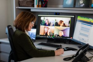 Ronda Jenson working in office