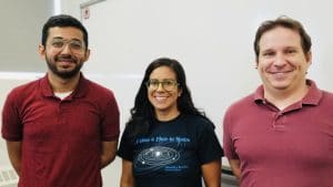 Ahmed AlHantoobi, NAU postdoctoral scholar Jennifer Buz and NAU assistant professor Christopher Edwards