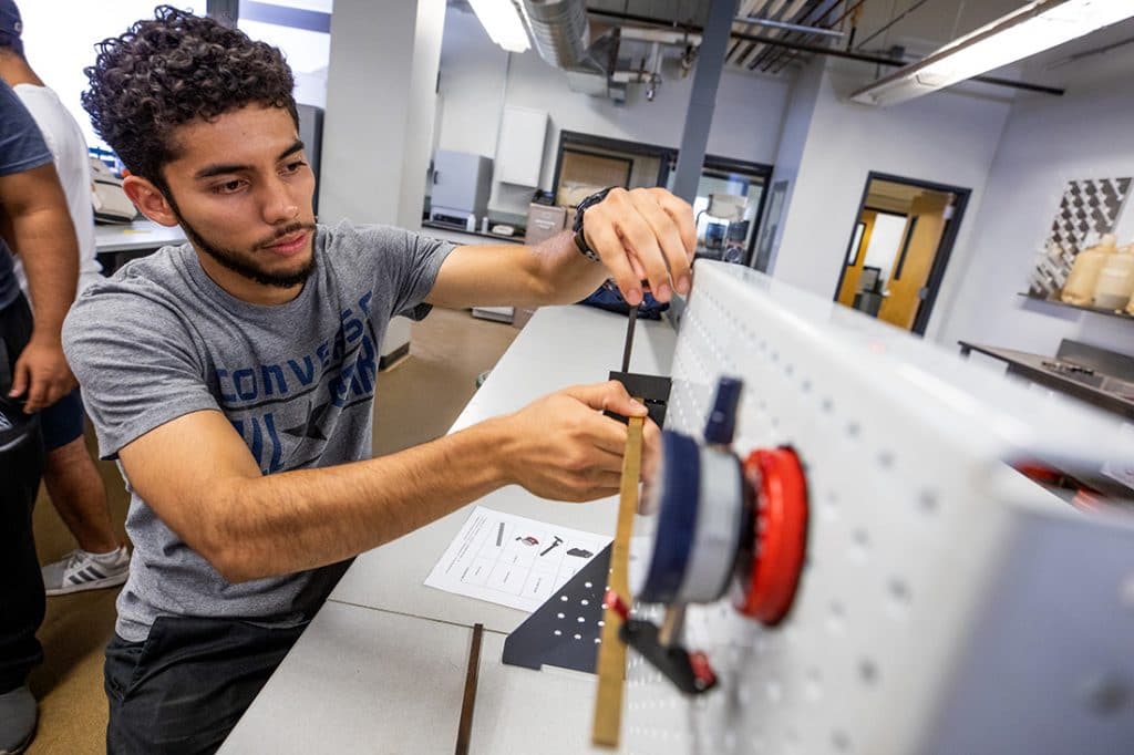 Hispanic student in lab
