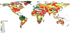 Map of world showing water protection