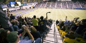 Football fans in the Walkup Skydome stands
