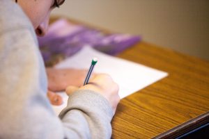 Person taking a test