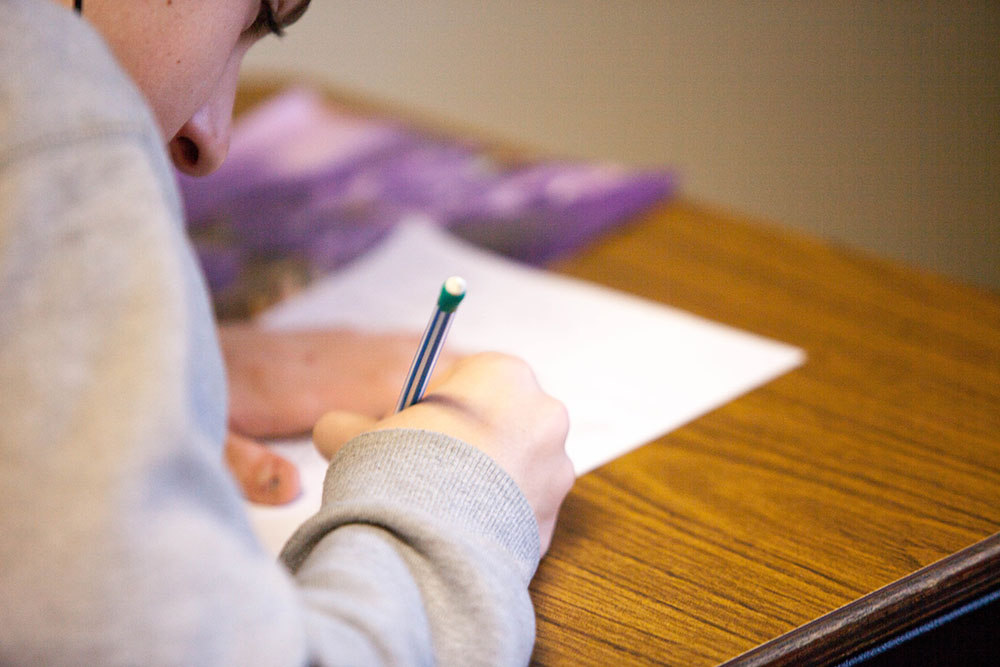Person taking a test