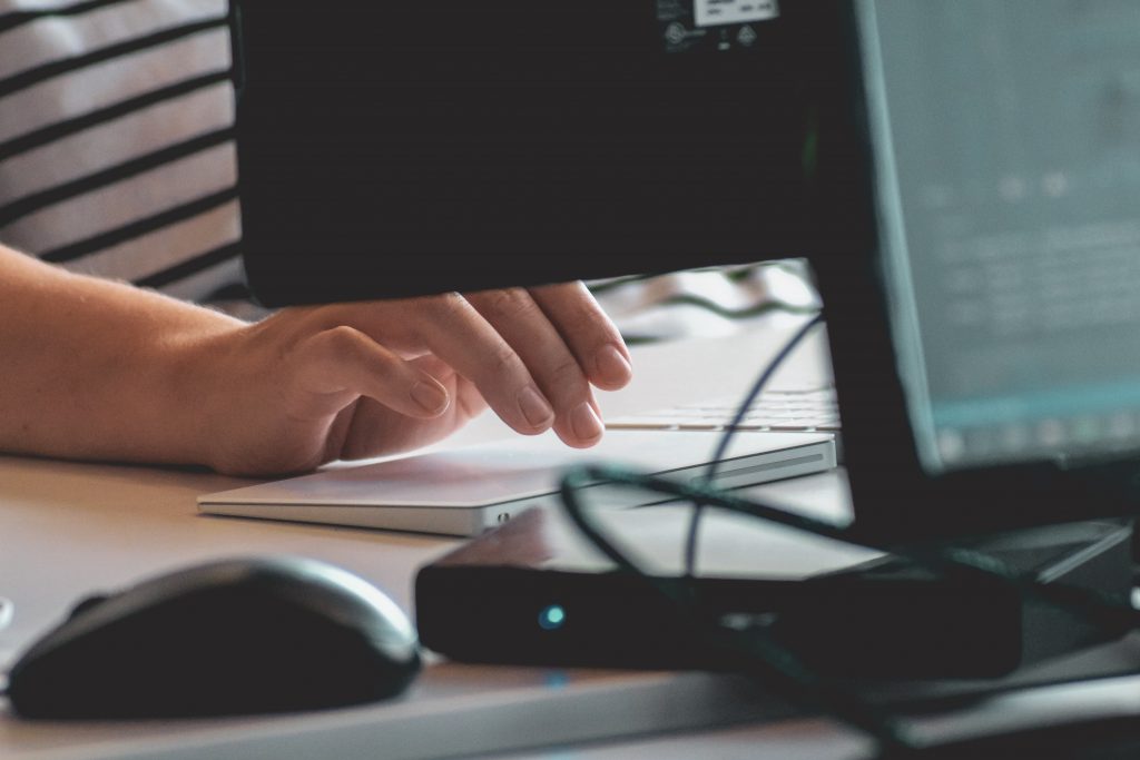 person working on a computer
