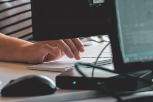 person working on a computer