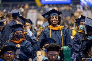 A graduate at commencement