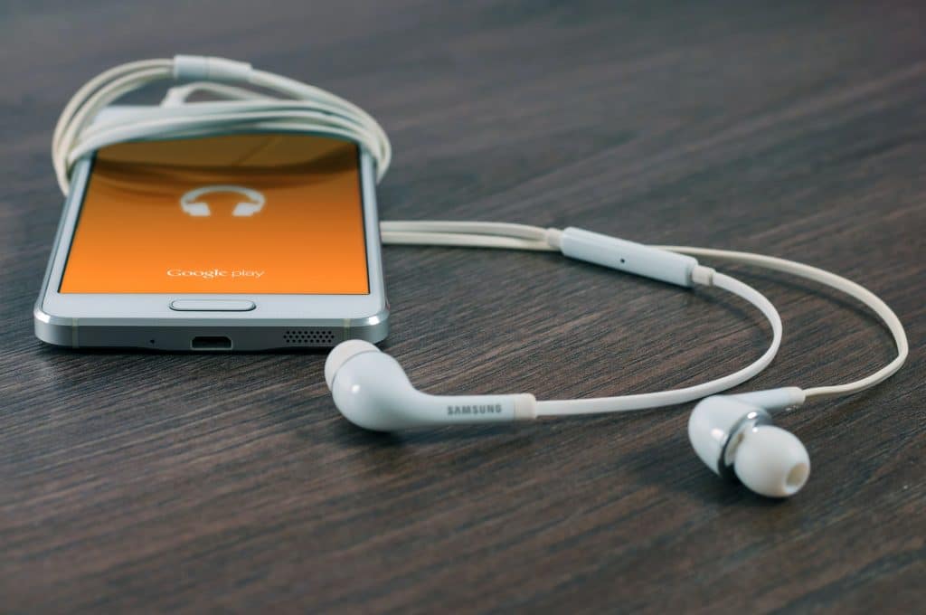 Phone with headphones