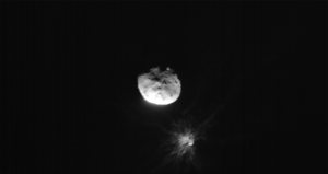 Satellite image of DART hitting Dimorphos