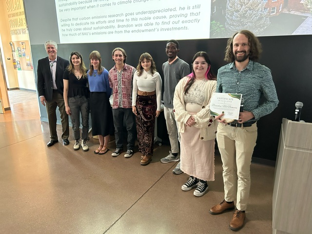 Sustainability award ceremony winner.