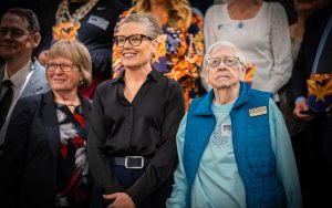 Betty Hostetler poses next to Arizona Gov. Katie Hobbs at the 21st Annual Governor's Volunteer Service Awards.