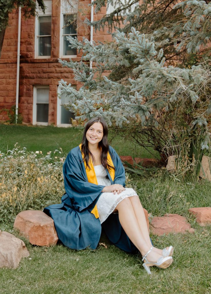 Portrait of Ellie Faley on the NAU campus