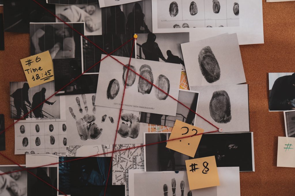 Detective's board for crime solving