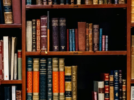 Image of bookcase in a library photo by inaki-del-olmo on unspash-unsplash