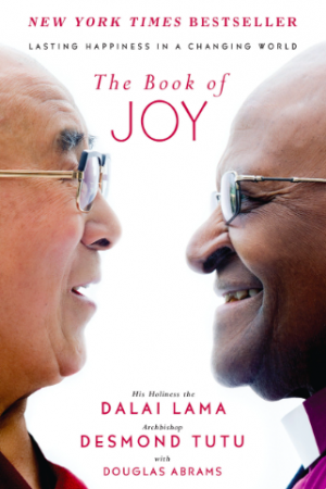 Book cover art: title and image of the Dalai Lama and Desmond Tutu looking at eachother