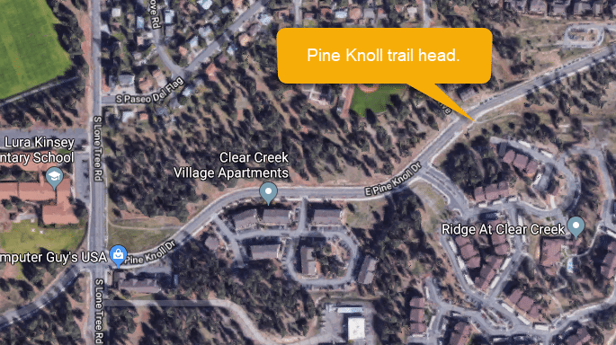 Map of Lone Tree and Pine Knoll